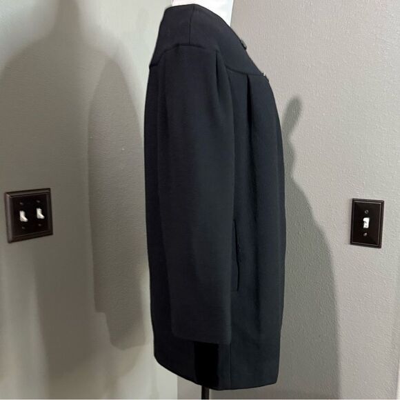 Vintage JCrew double cloth Wool Blend Black Coat tulip peacoat - Picture 6 of 10